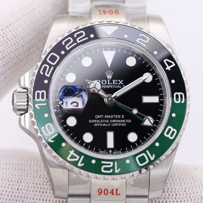 Clean Factory ROLEX GMT 40MM 904L Steel 3285 Movement Black Watch